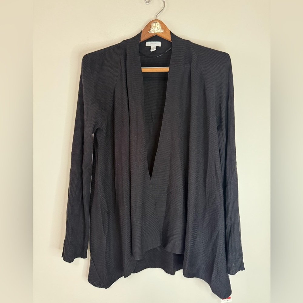 Charter Club NWT Black Open Front Draped Cardigan in size large